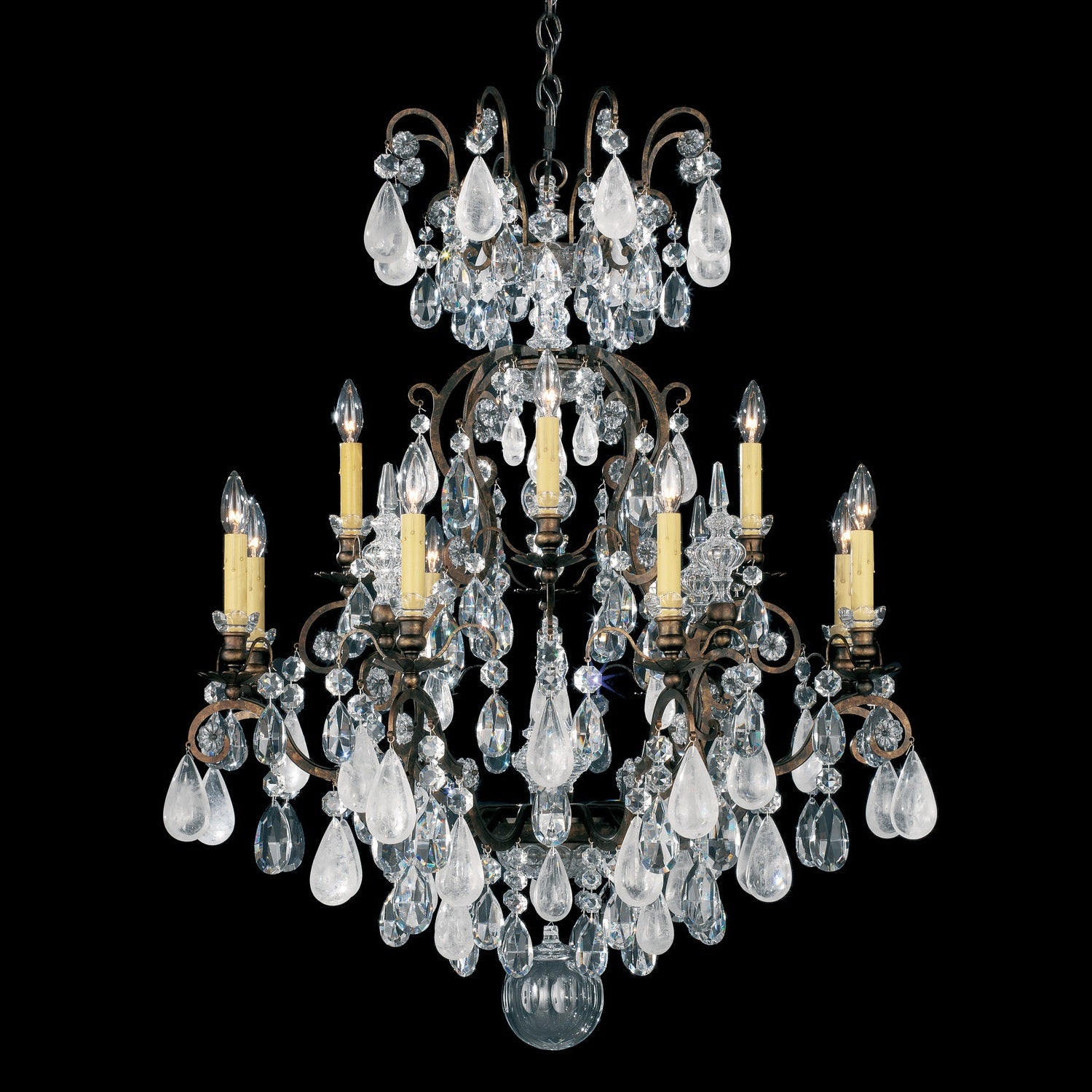 Schonbek - 3572-76AD - 13 Light Chandelier - Renaissance Rock Crystal - Heirloom Bronze