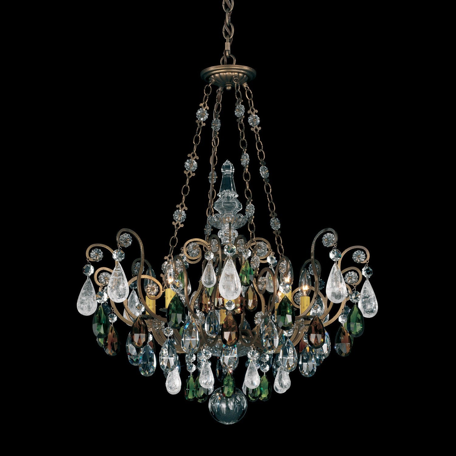 Schonbek - 3587-76AD - Eight Light Pendant - Renaissance Rock Crystal - Heirloom Bronze