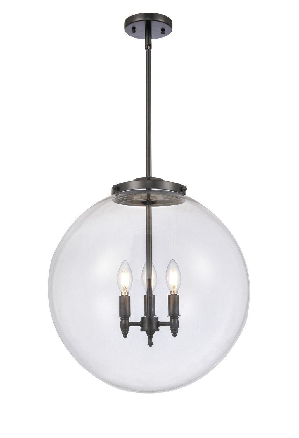 Innovations - 221-3S-BK-G202-18 - Three Light Pendant - Essex - Matte Black