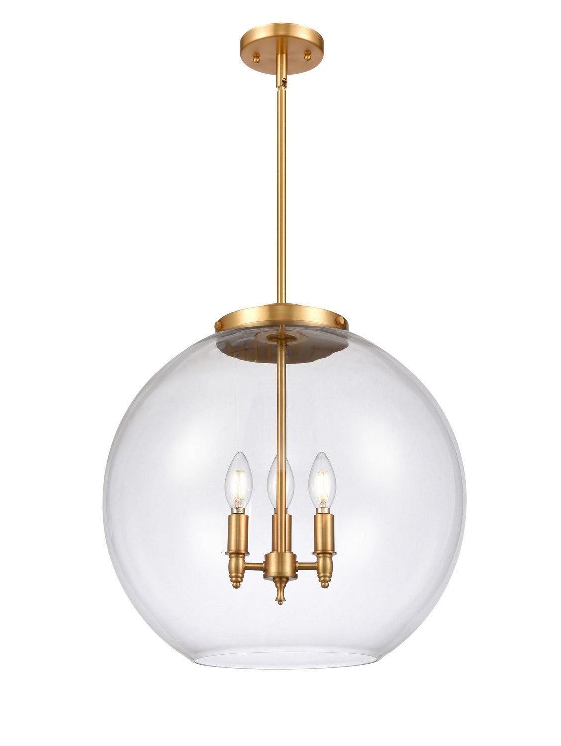Innovations - 221-3S-SG-G122-18 - Three Light Pendant - Essex - Satin Gold