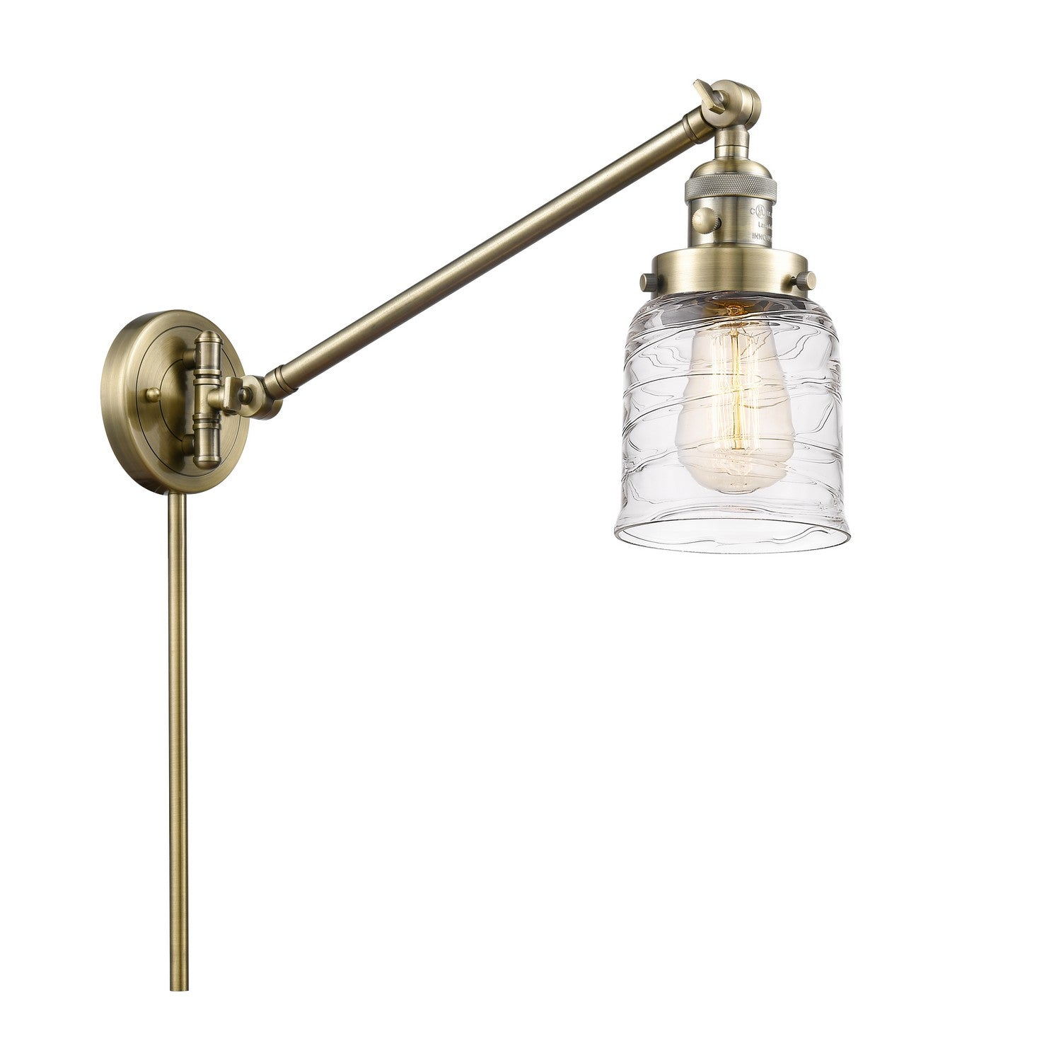 Innovations - 237-AB-G513 - One Light Swing Arm - Franklin Restoration - Antique Brass