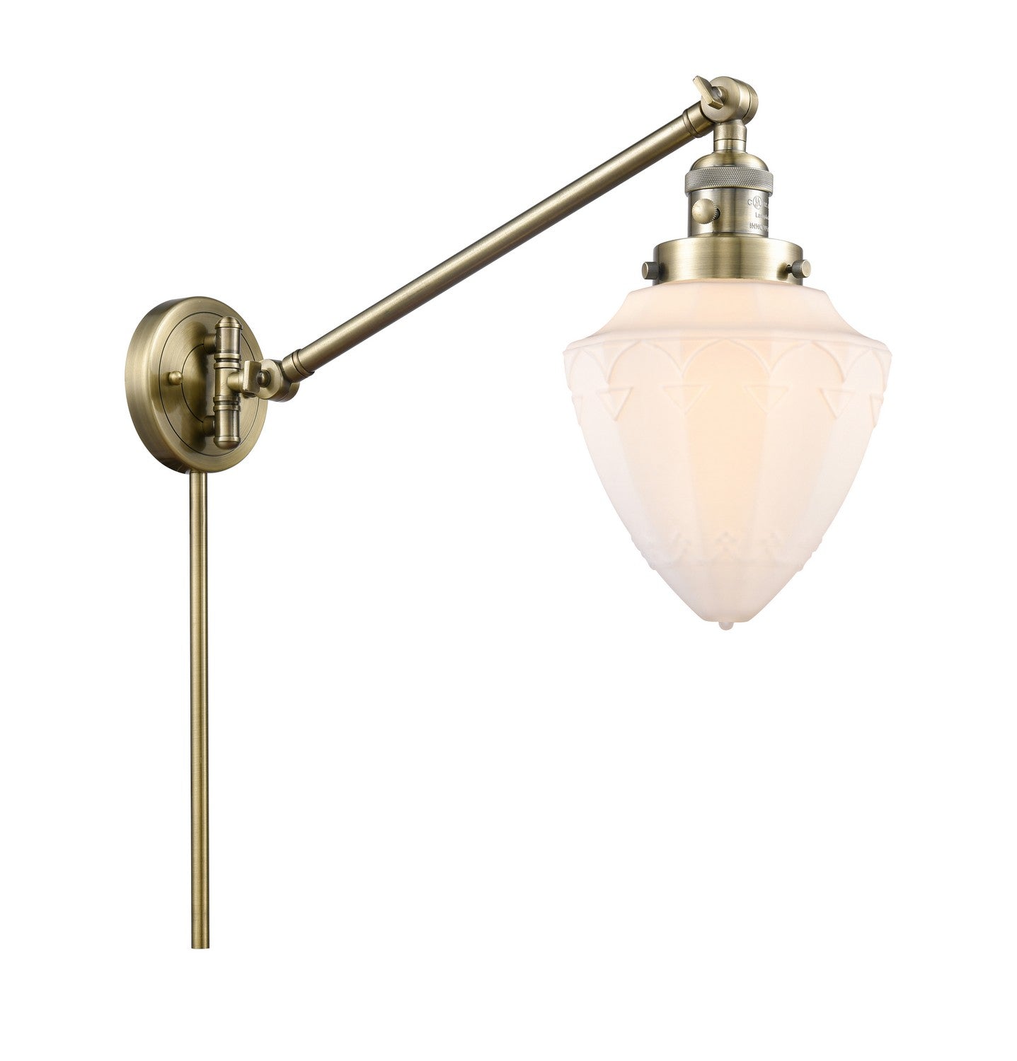 Innovations - 237-AB-G661-7 - One Light Swing Arm - Franklin Restoration - Antique Brass