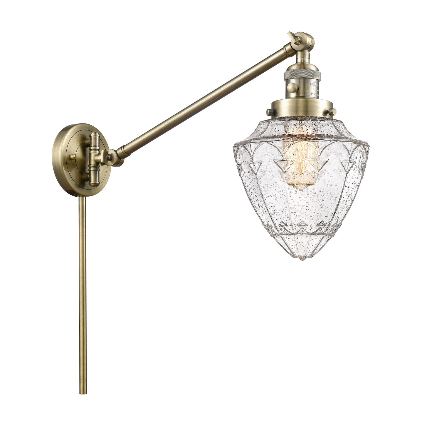 Innovations - 237-AB-G664-7 - One Light Swing Arm - Franklin Restoration - Antique Brass