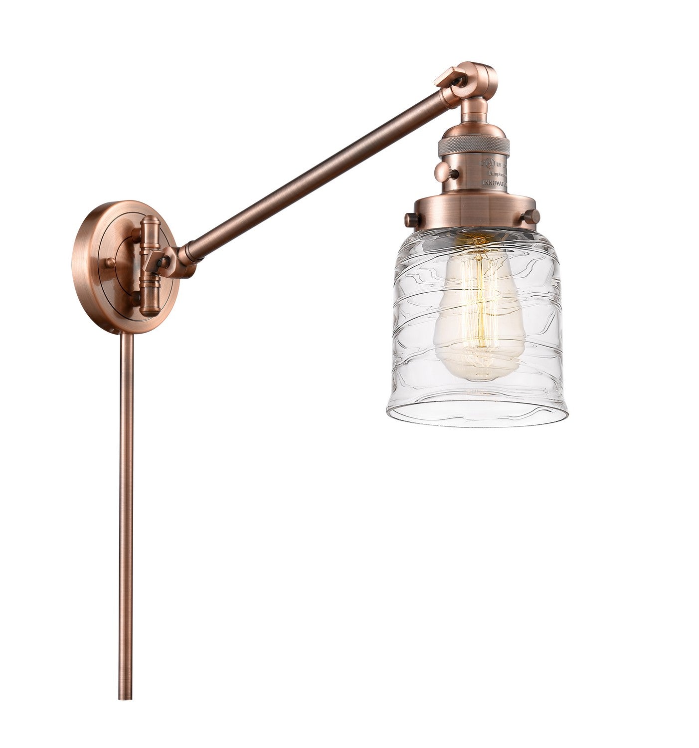 Innovations - 237-AC-G513 - One Light Swing Arm - Franklin Restoration - Antique Copper
