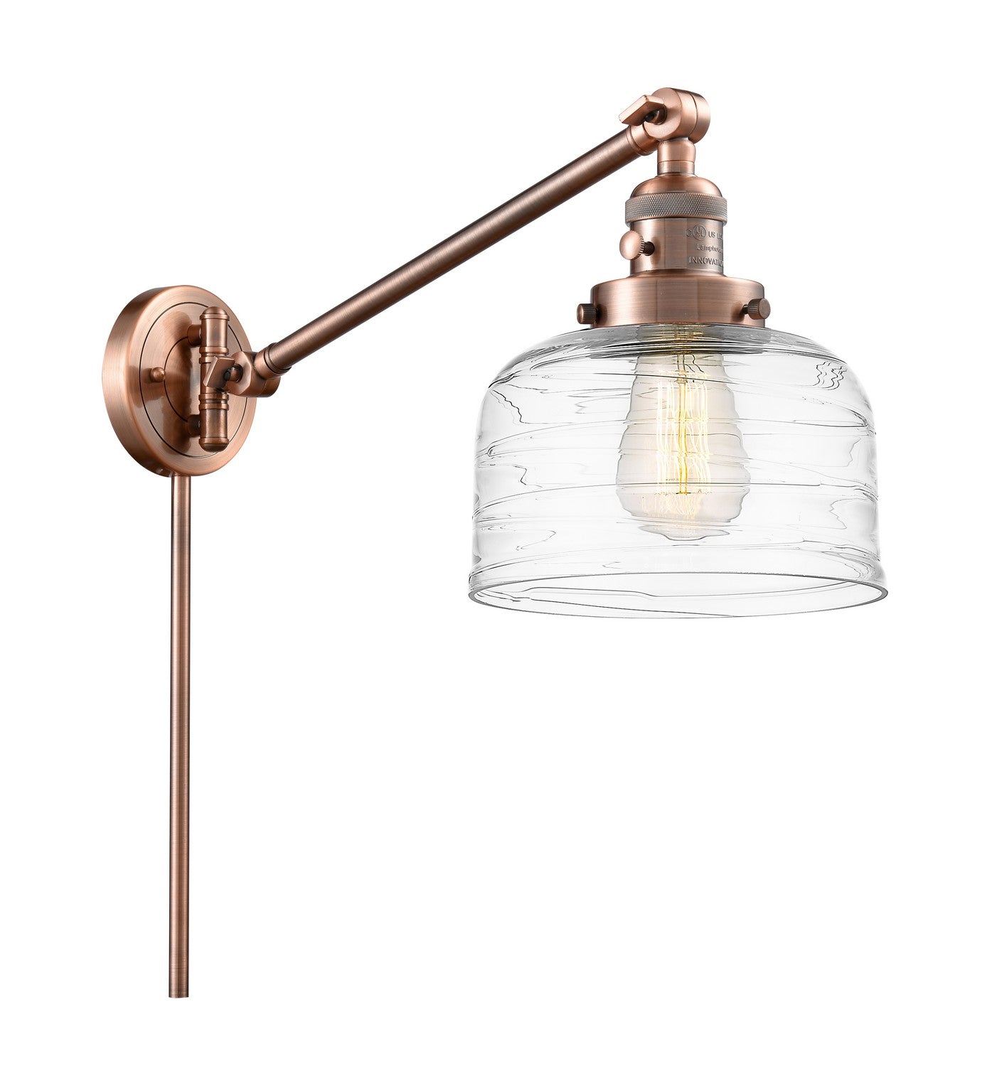 Innovations - 237-AC-G713 - One Light Swing Arm - Franklin Restoration - Antique Copper
