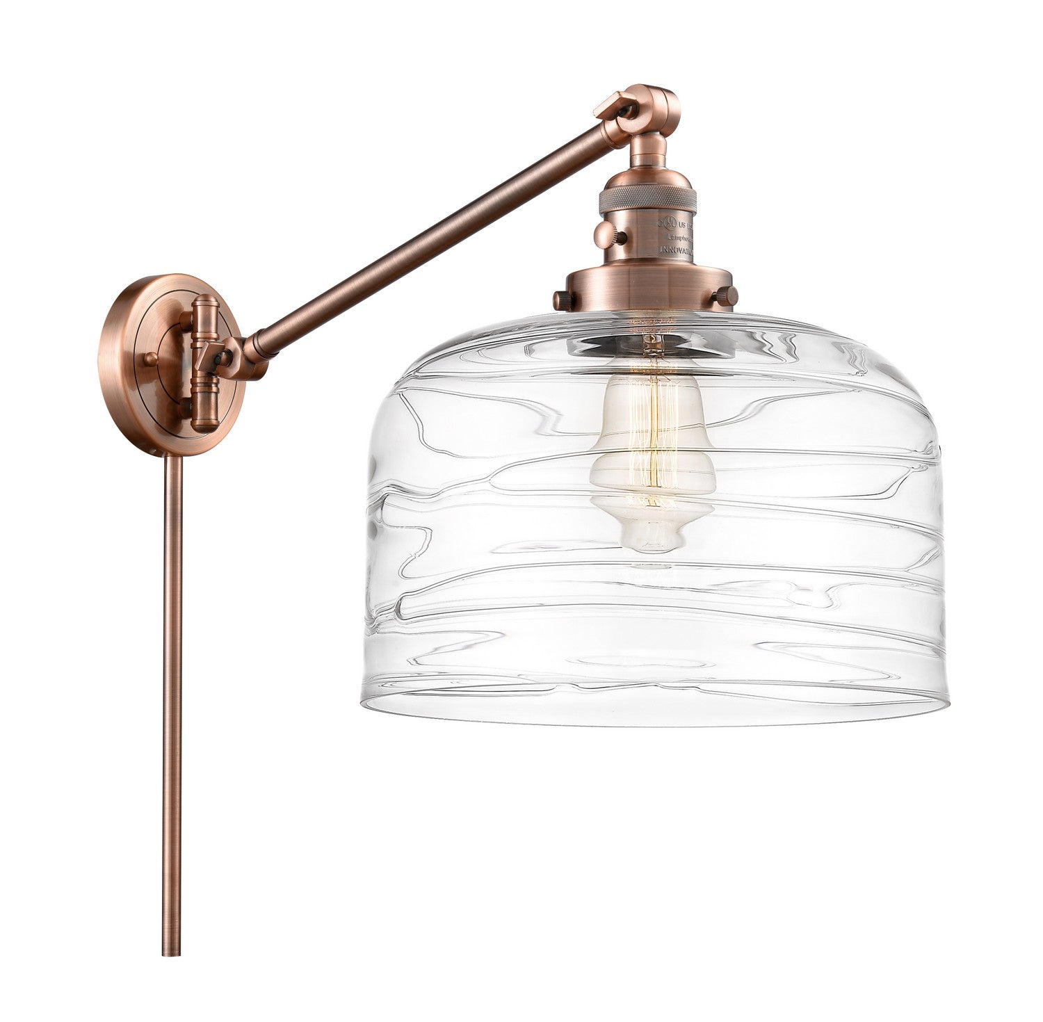 Innovations - 237-AC-G713-L - One Light Swing Arm - Franklin Restoration - Antique Copper