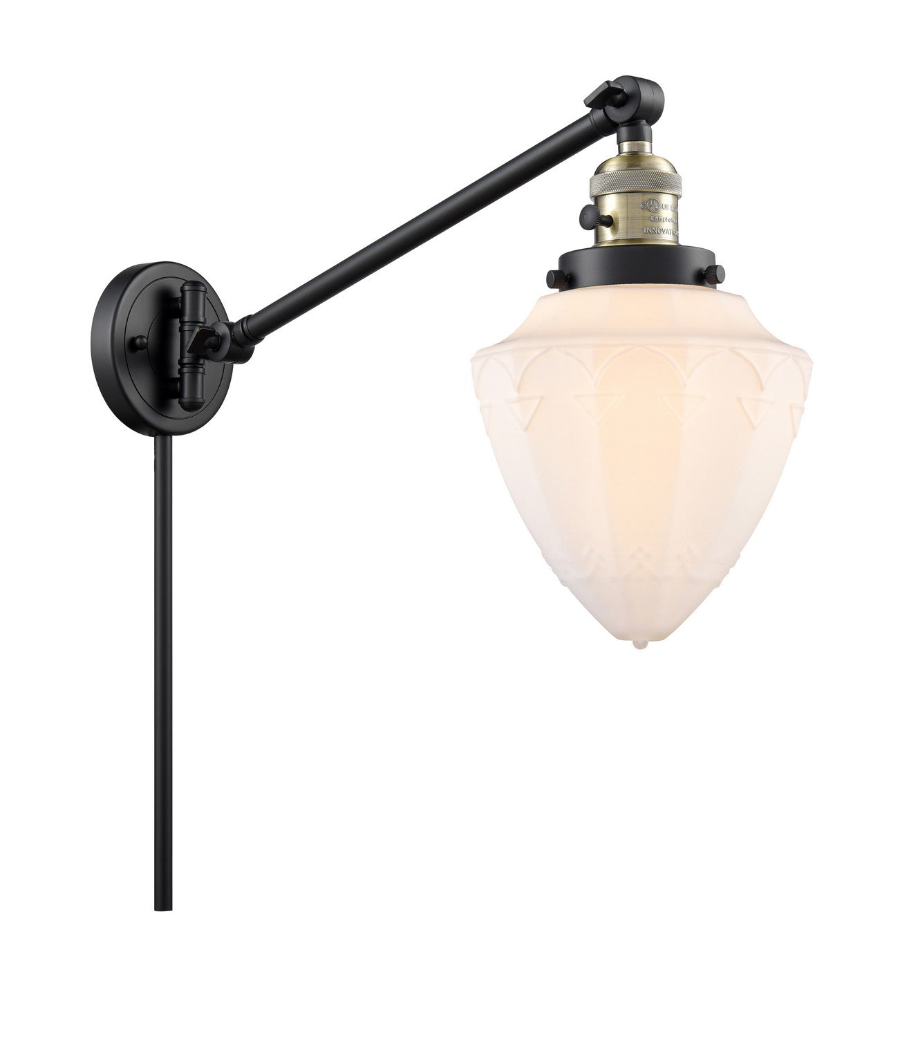 Innovations - 237-BAB-G661-7 - One Light Swing Arm - Franklin Restoration - Black Antique Brass