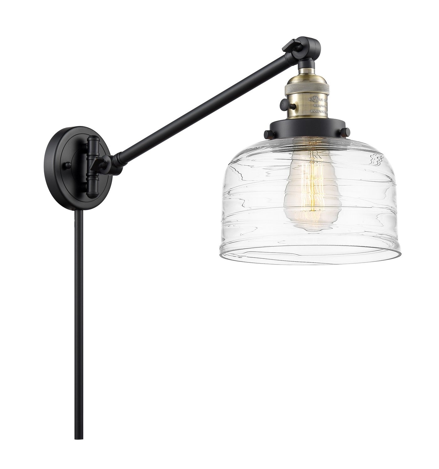 Innovations - 237-BAB-G713 - One Light Swing Arm - Franklin Restoration - Black Antique Brass