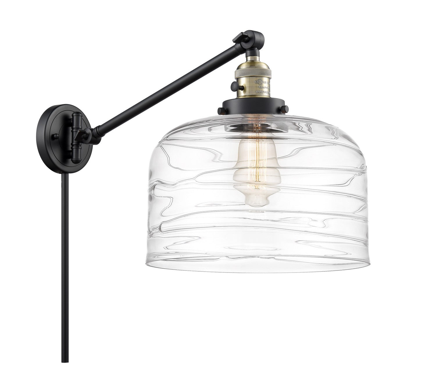 Innovations - 237-BAB-G713-L - One Light Swing Arm - Franklin Restoration - Black Antique Brass