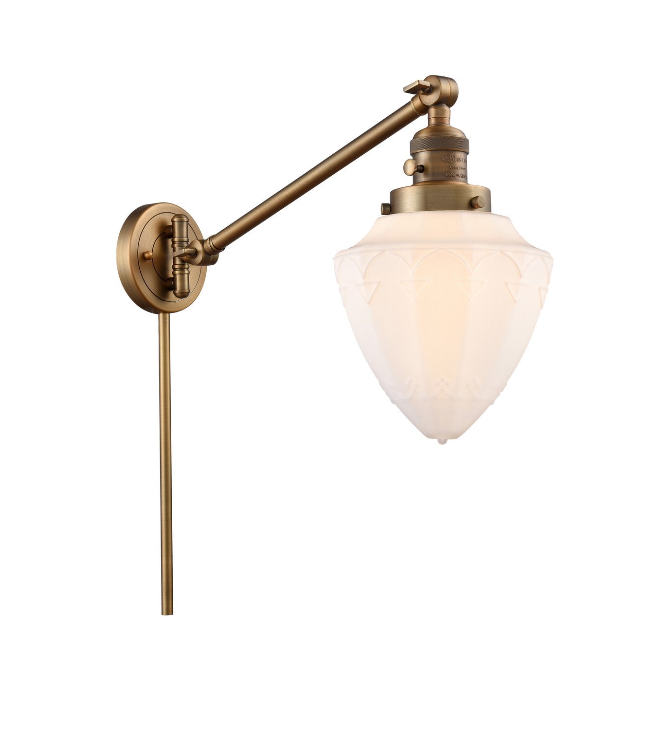 Innovations - 237-BB-G661-7 - One Light Swing Arm - Franklin Restoration - Brushed Brass