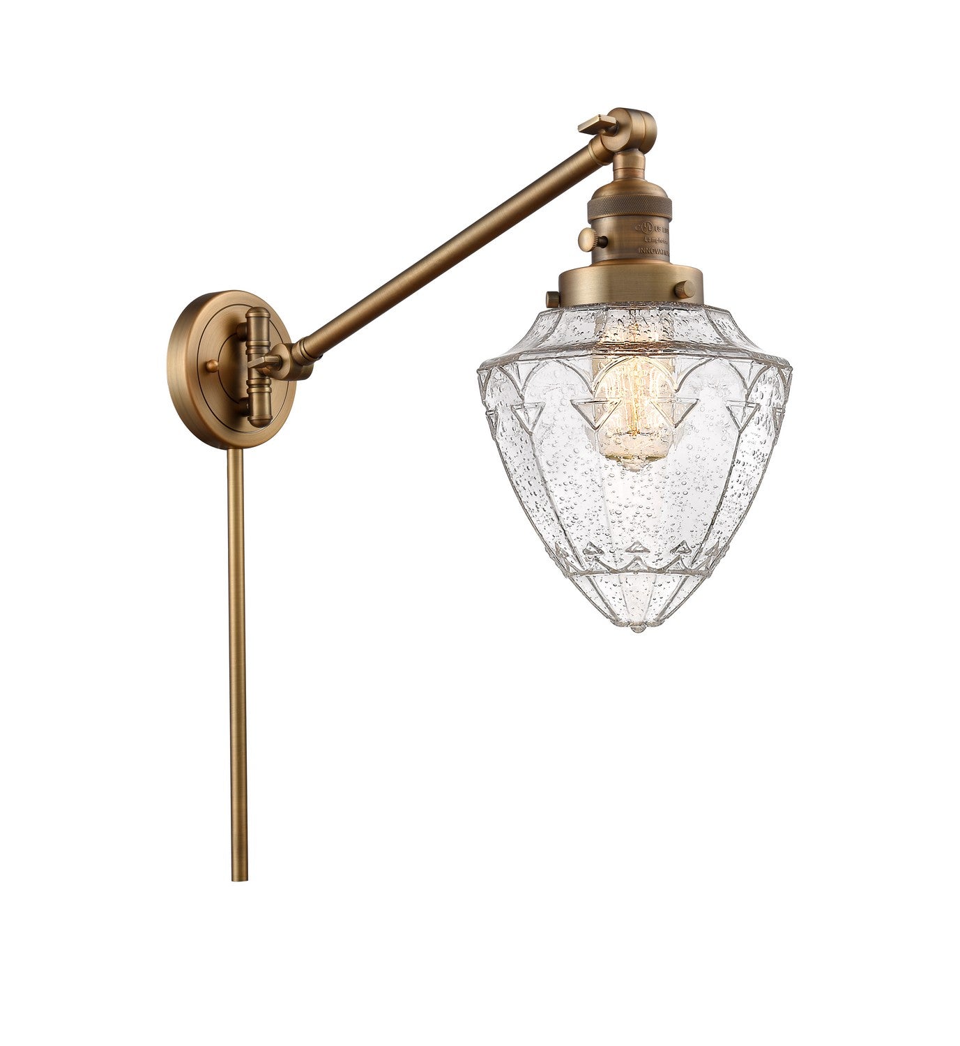 Innovations - 237-BB-G664-7 - One Light Swing Arm - Franklin Restoration - Brushed Brass