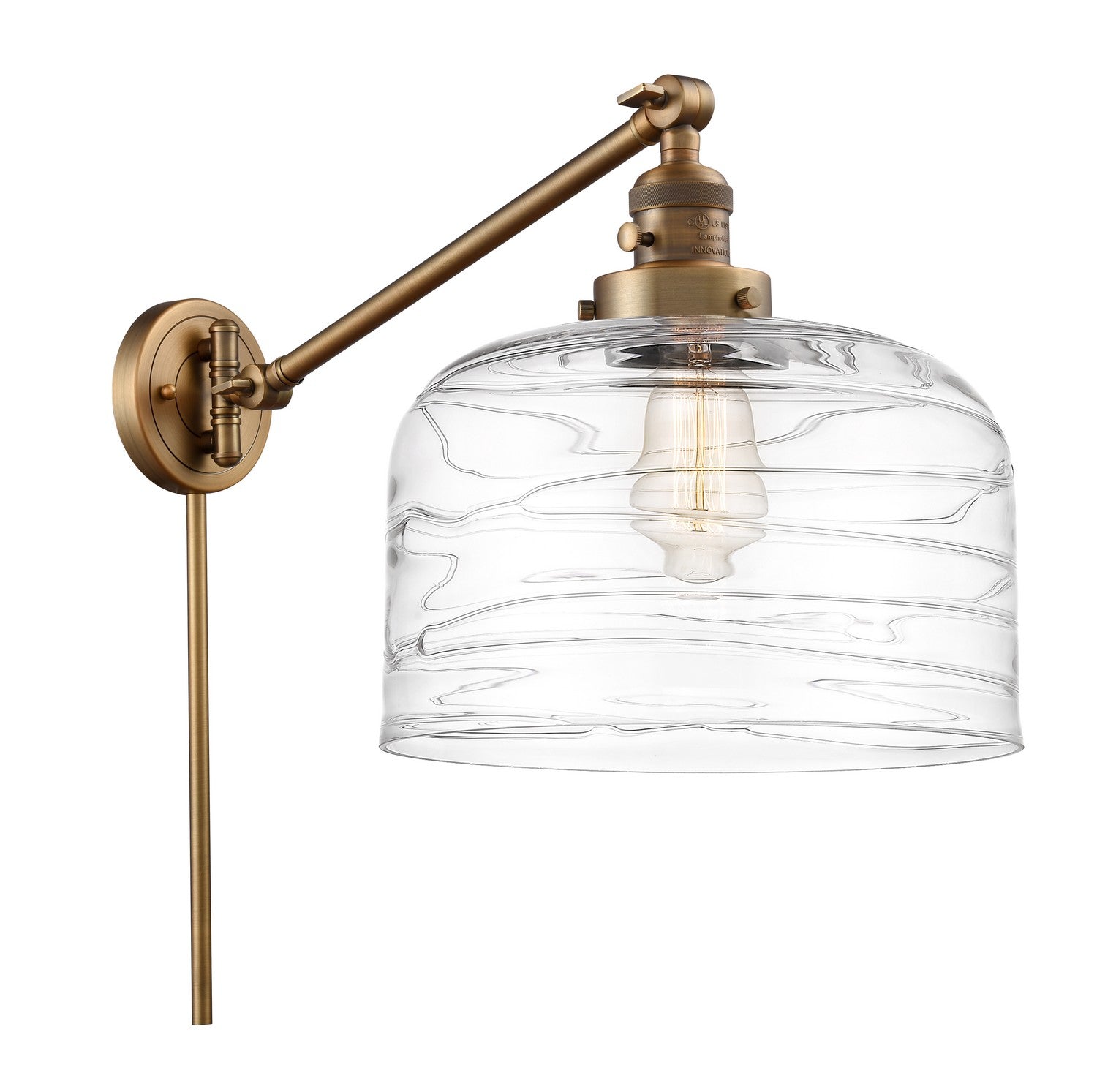 Innovations - 237-BB-G713-L - One Light Swing Arm - Franklin Restoration - Brushed Brass