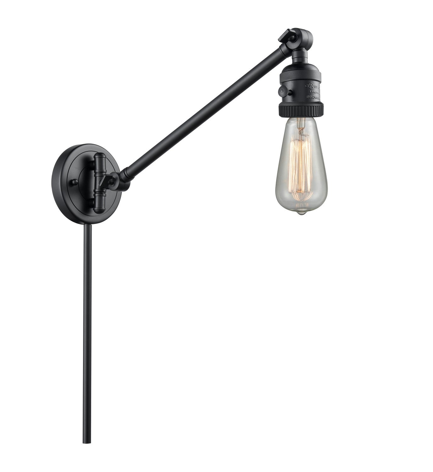 Innovations - 237-BK - One Light Swing Arm - Franklin Restoration - Matte Black