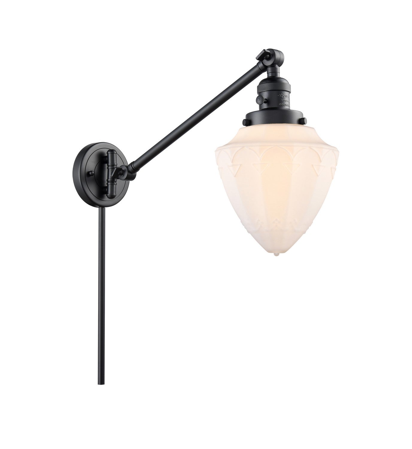 Innovations - 237-BK-G661-7 - One Light Swing Arm - Franklin Restoration - Matte Black