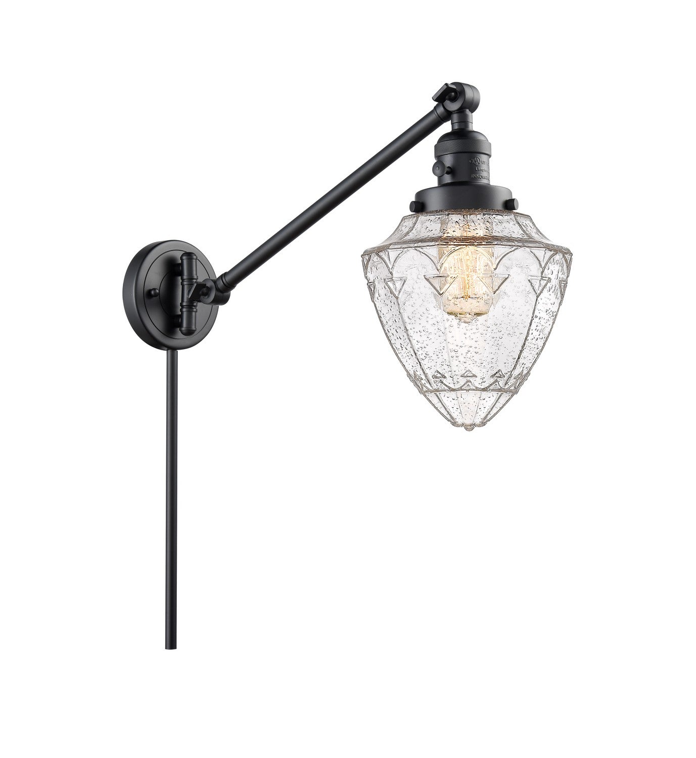 Innovations - 237-BK-G664-7 - One Light Swing Arm - Franklin Restoration - Matte Black