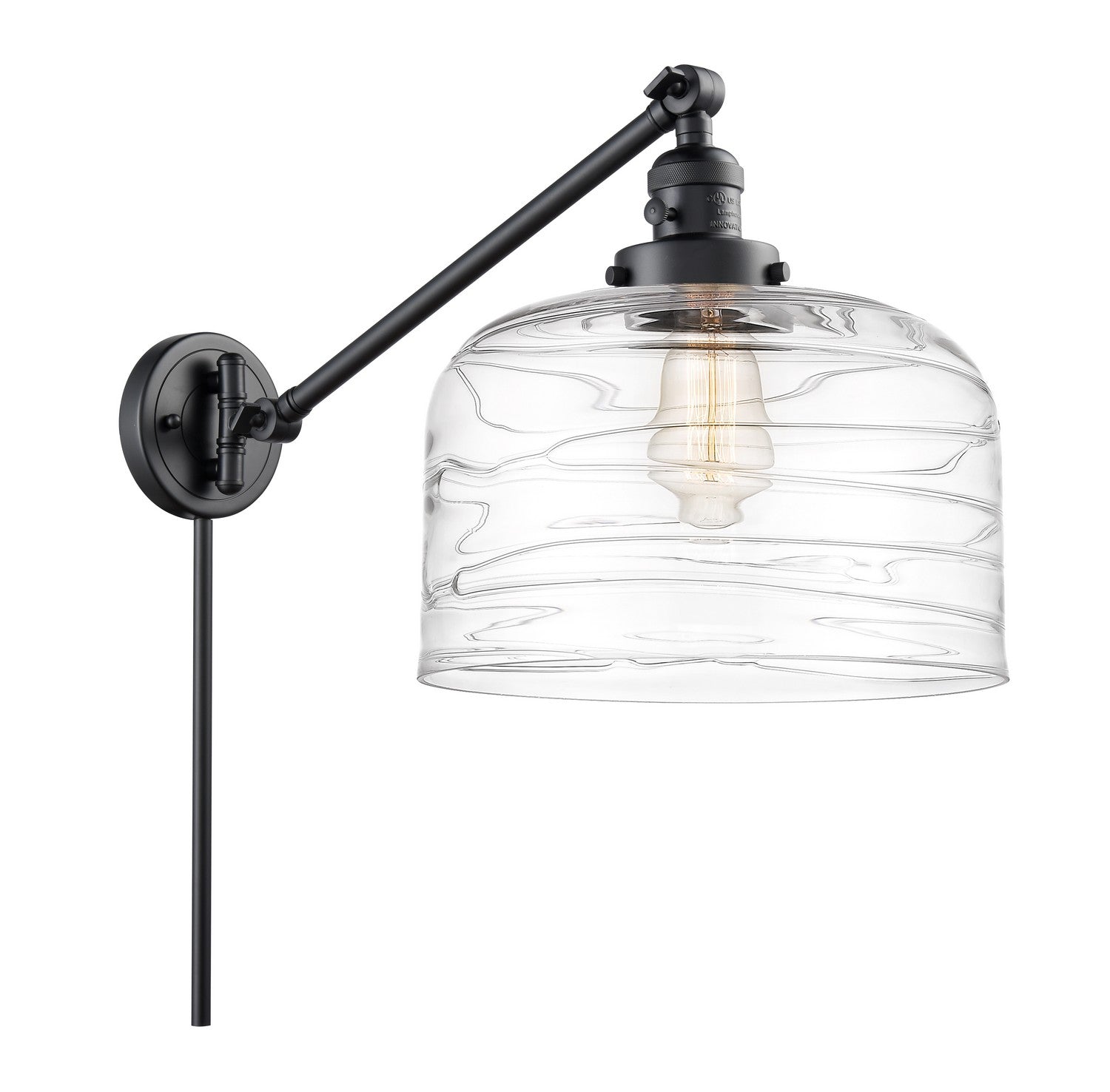 Innovations - 237-BK-G713-L - One Light Swing Arm - Franklin Restoration - Matte Black