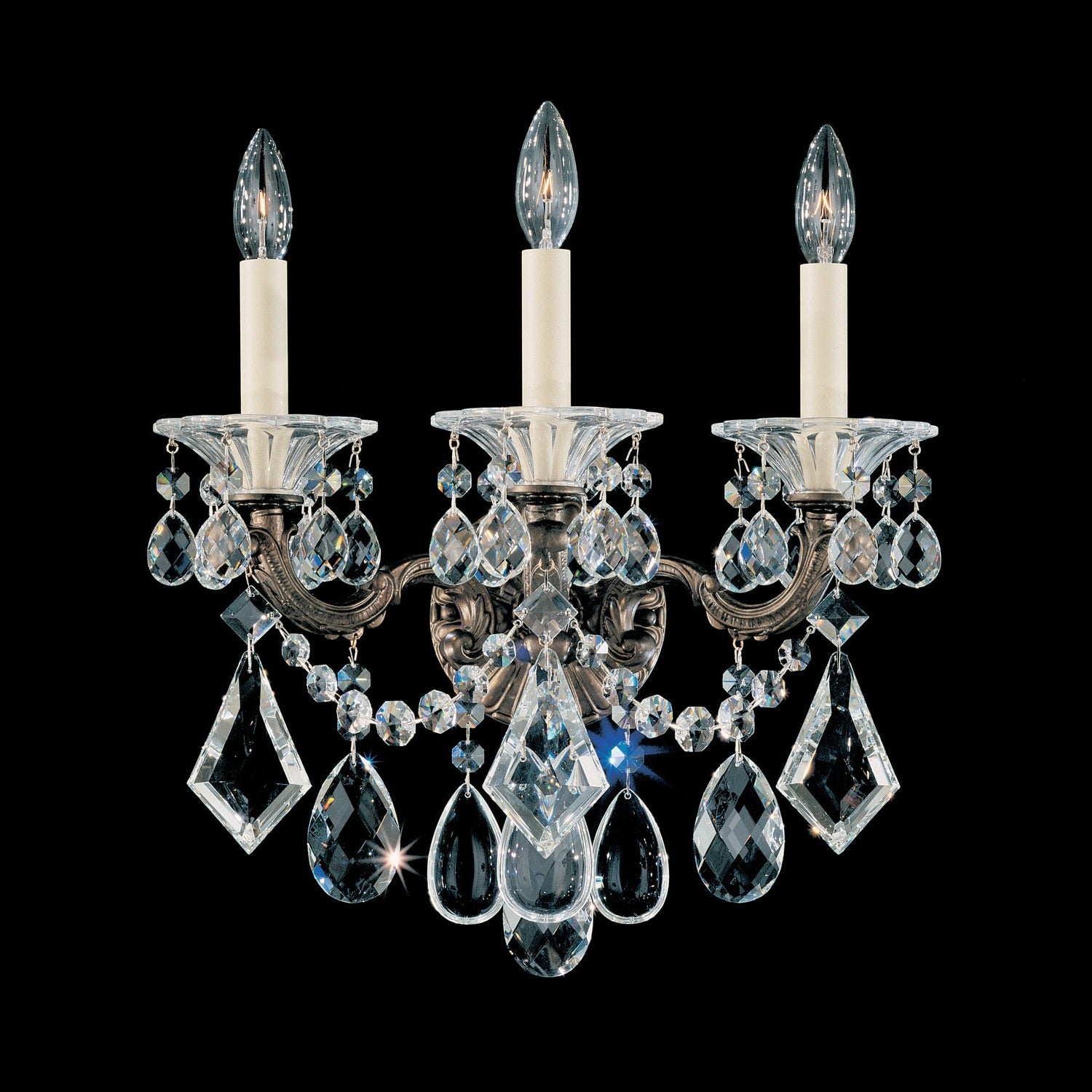 Schonbek - 5002-48 - Three Light Wall Sconce - La Scala - Antique Silver