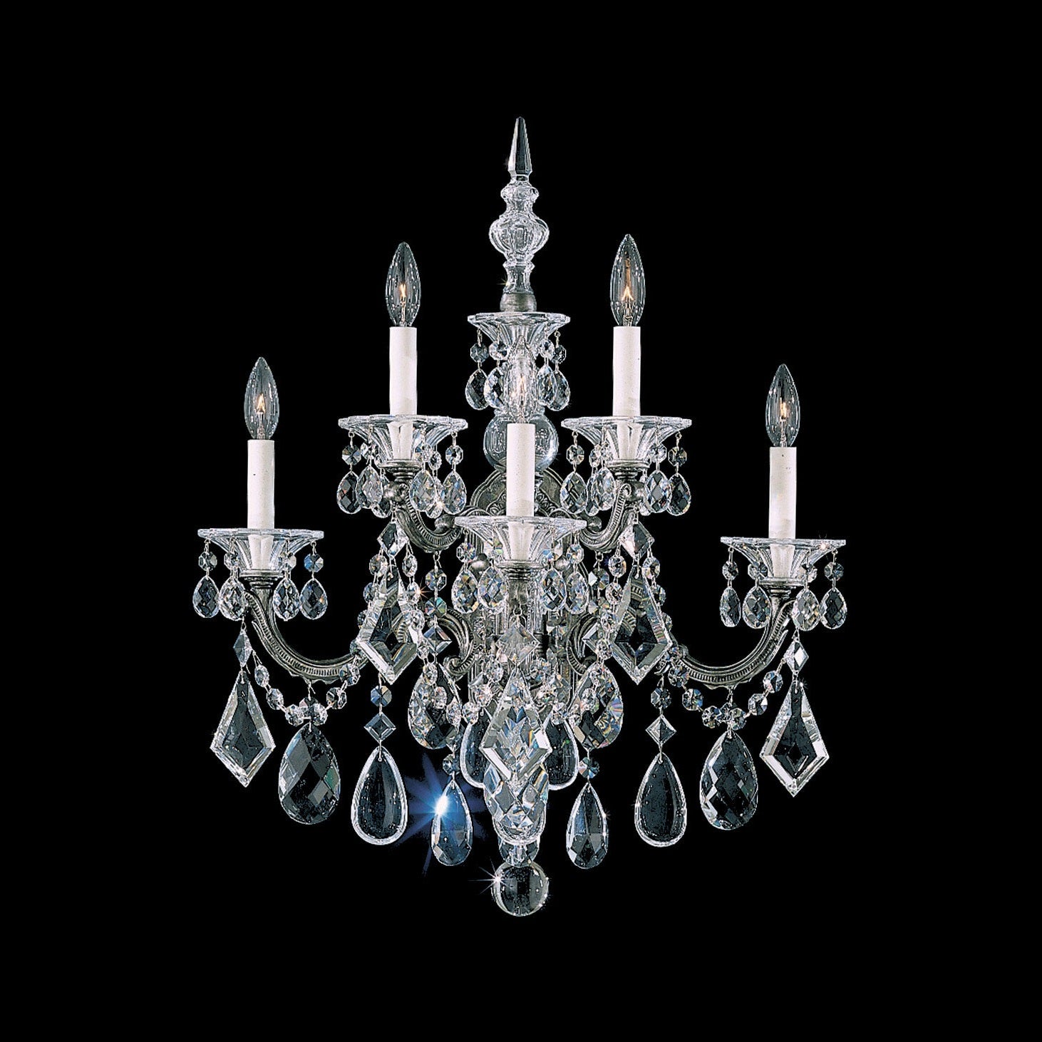 Schonbek - 5003-48 - Five Light Wall Sconce - La Scala - Antique Silver