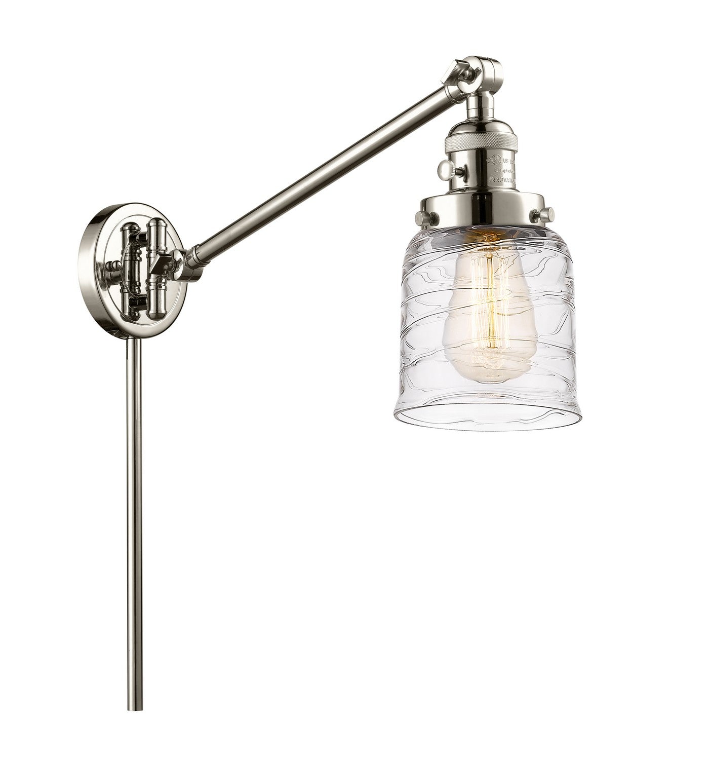 Innovations - 237-PN-G513 - One Light Swing Arm - Franklin Restoration - Polished Nickel