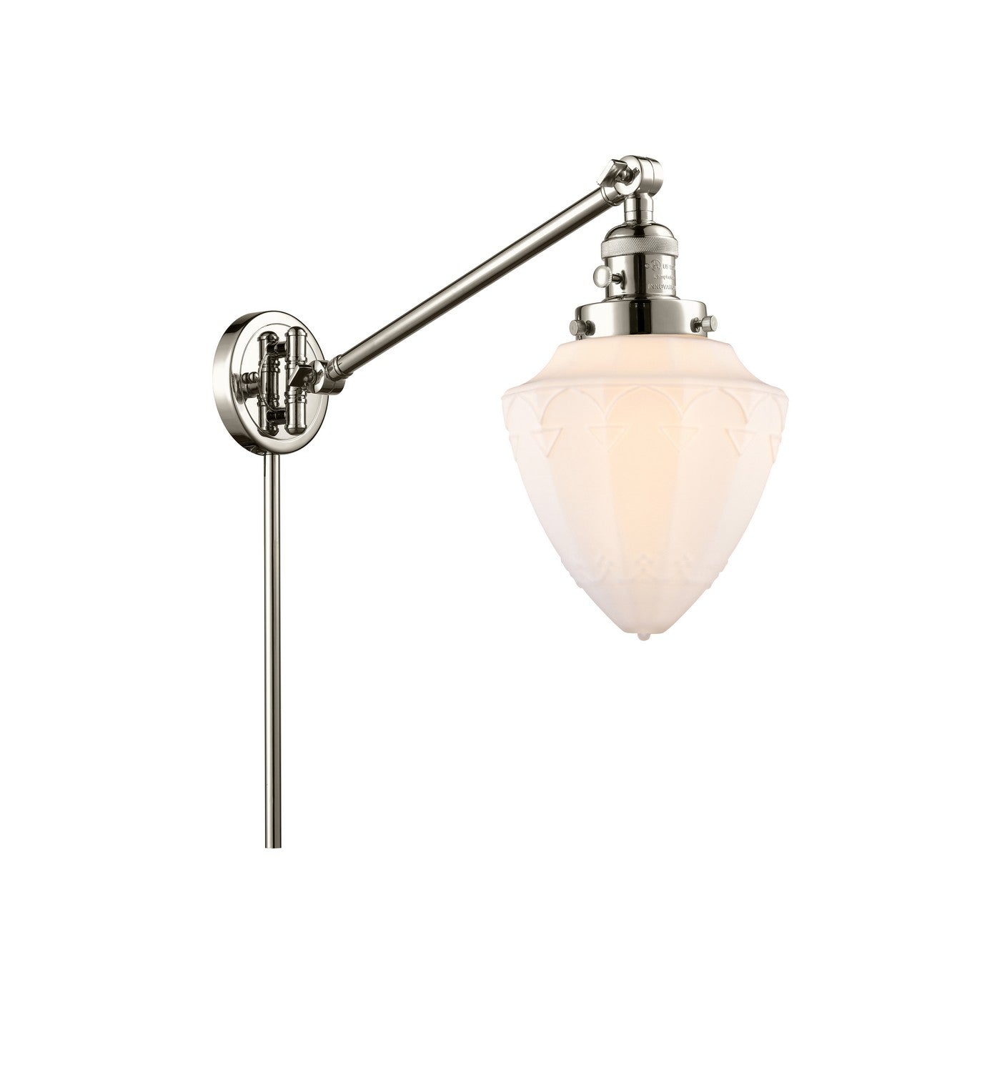 Innovations - 237-PN-G661-7 - One Light Swing Arm - Franklin Restoration - Polished Nickel