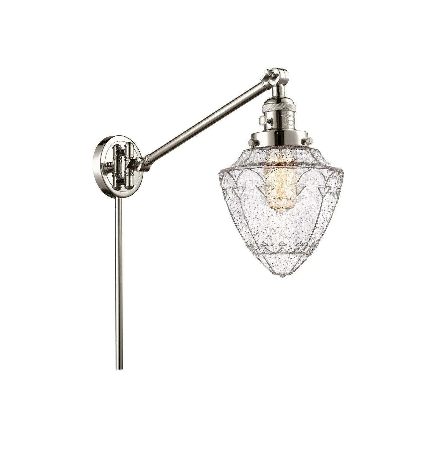 Innovations - 237-PN-G664-7 - One Light Swing Arm - Franklin Restoration - Polished Nickel