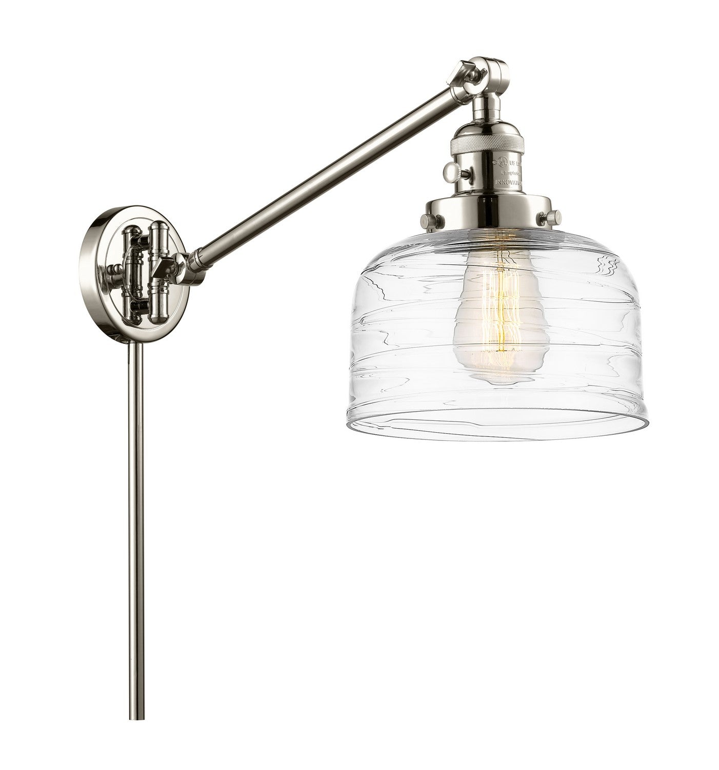 Innovations - 237-PN-G713 - One Light Swing Arm - Franklin Restoration - Polished Nickel