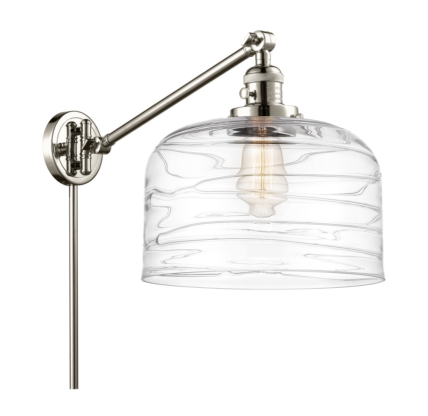 Innovations - 237-PN-G713-L - One Light Swing Arm - Franklin Restoration - Polished Nickel