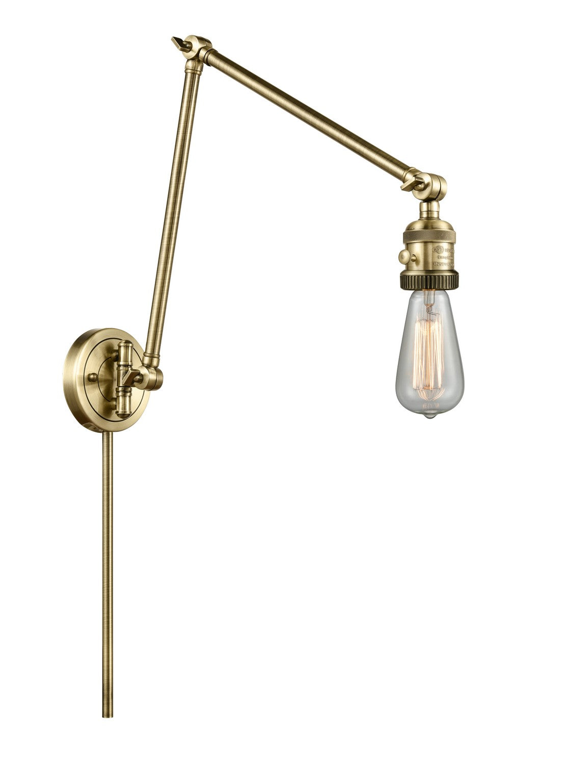 Innovations - 238-AB - One Light Swing Arm - Franklin Restoration - Antique Brass