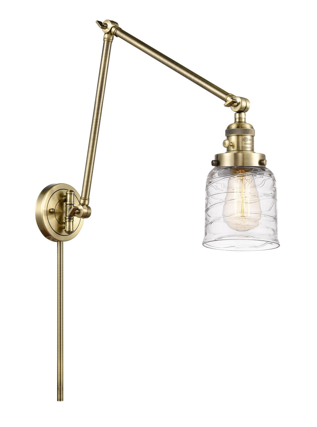 Innovations - 238-AB-G513 - One Light Swing Arm - Franklin Restoration - Antique Brass