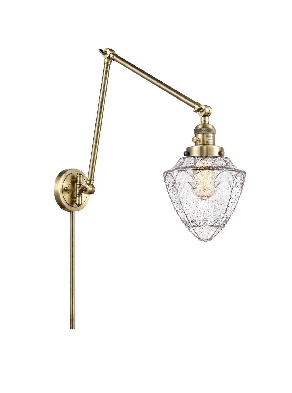 Innovations - 238-AB-G664-7 - One Light Swing Arm - Franklin Restoration - Antique Brass