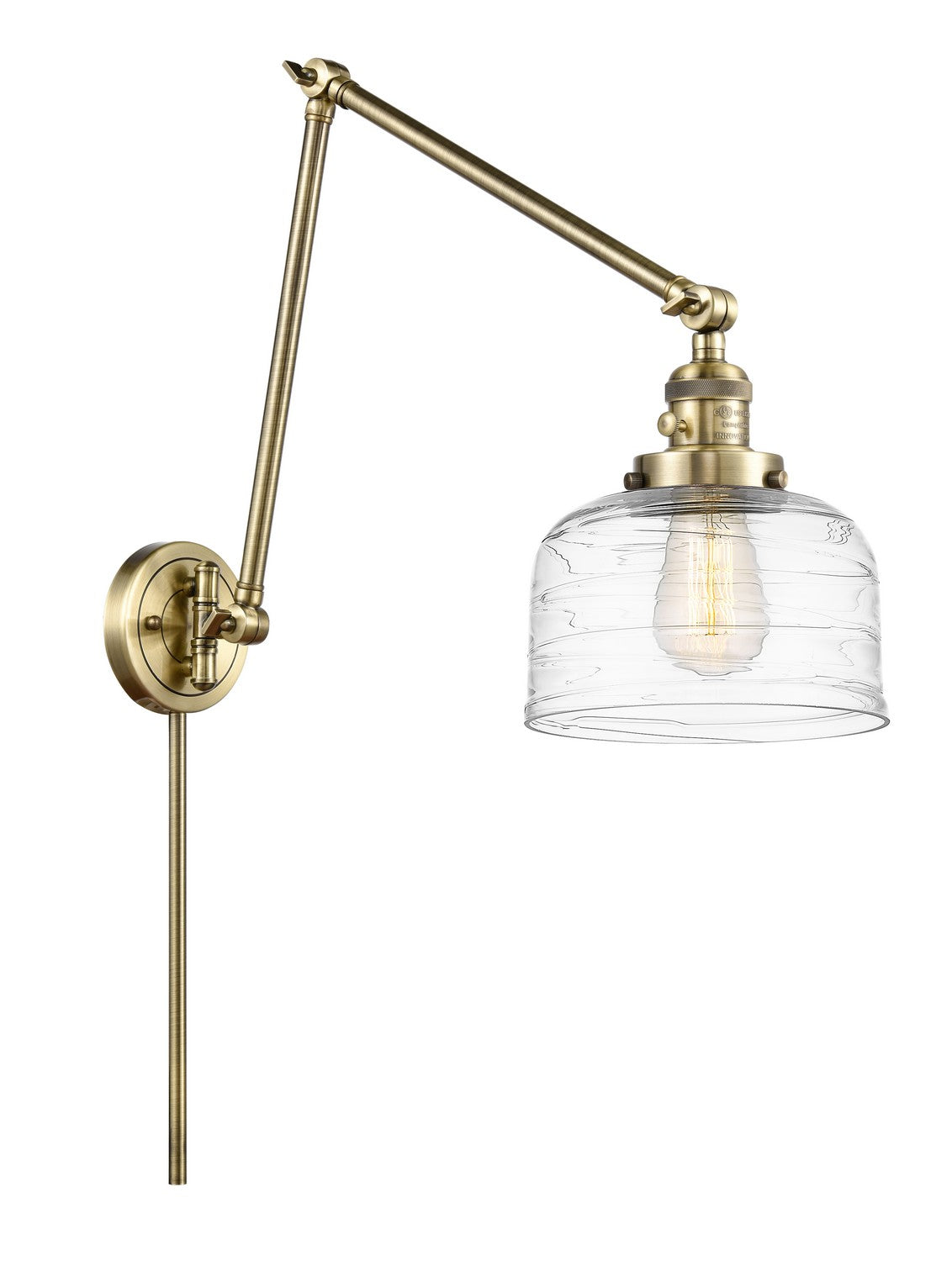 Innovations - 238-AB-G713 - One Light Swing Arm - Franklin Restoration - Antique Brass