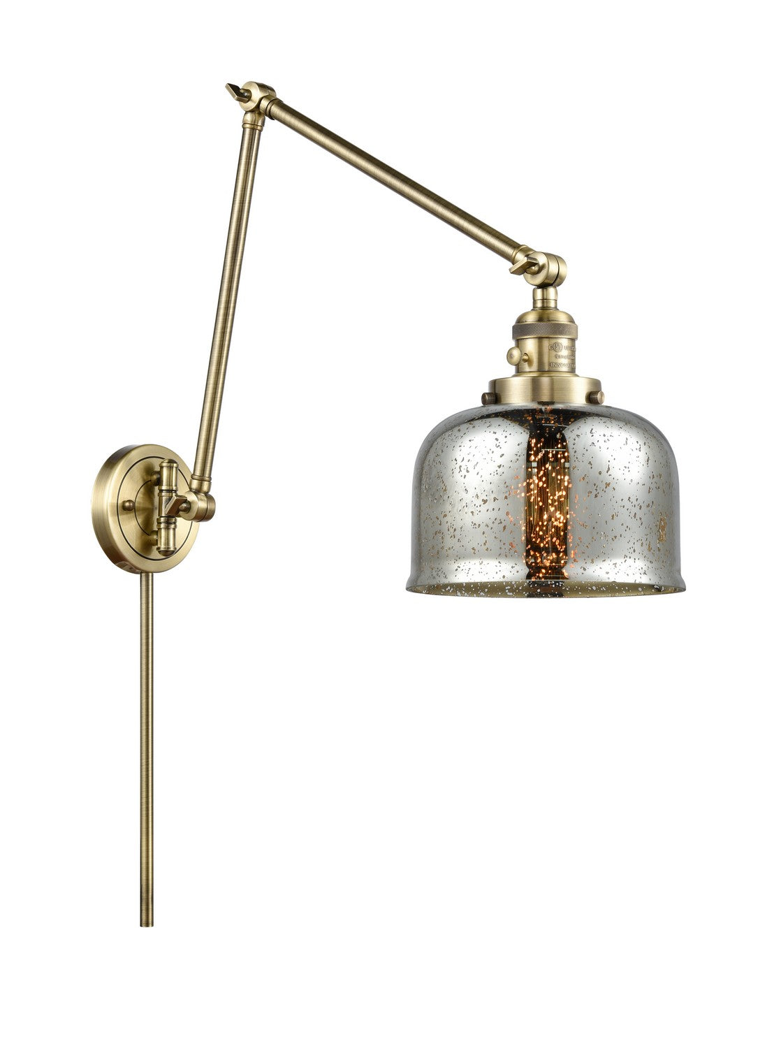 Innovations - 238-AB-G78 - One Light Swing Arm - Franklin Restoration - Antique Brass
