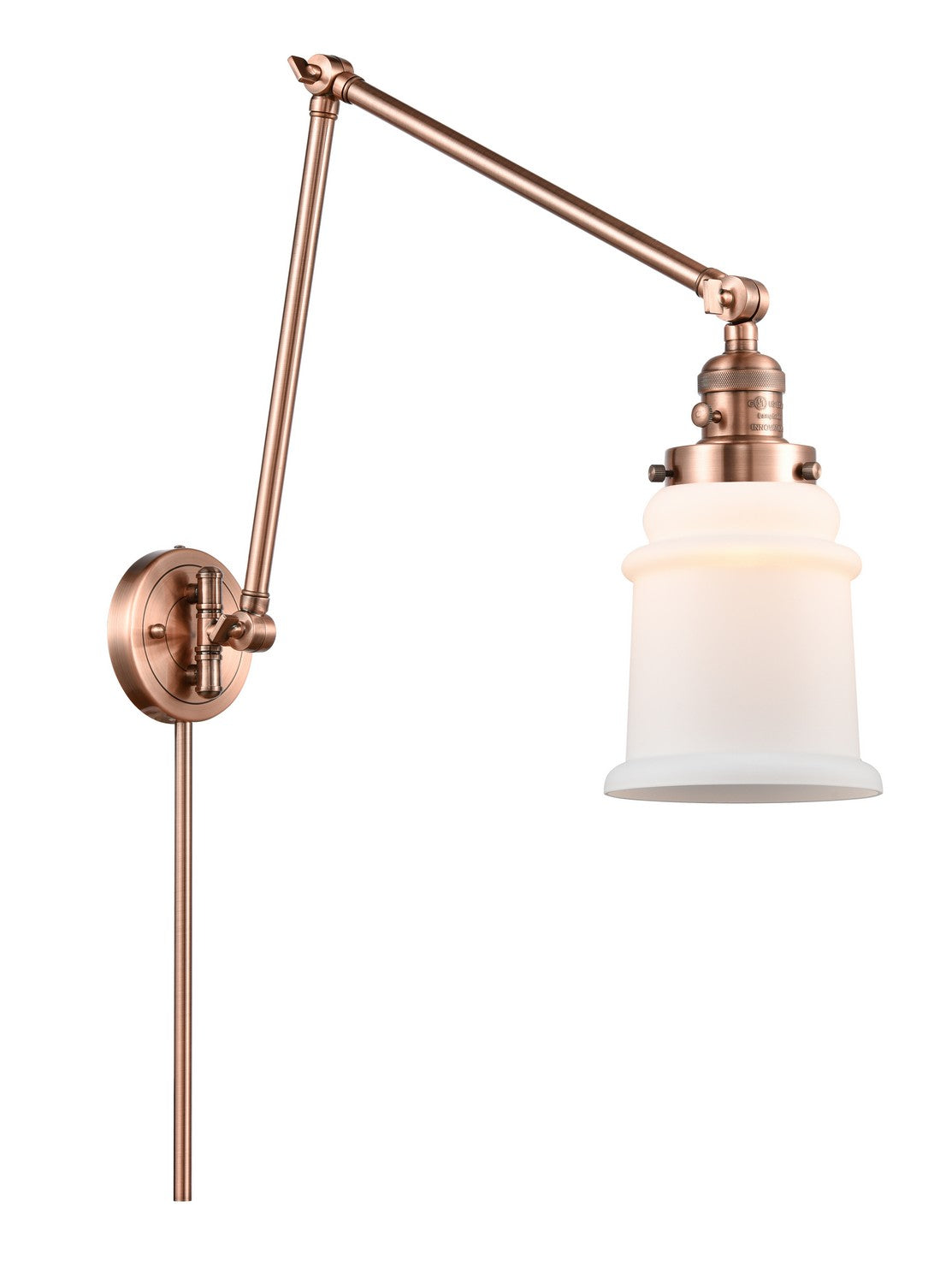 Innovations - 238-AC-G181 - One Light Swing Arm - Franklin Restoration - Antique Copper