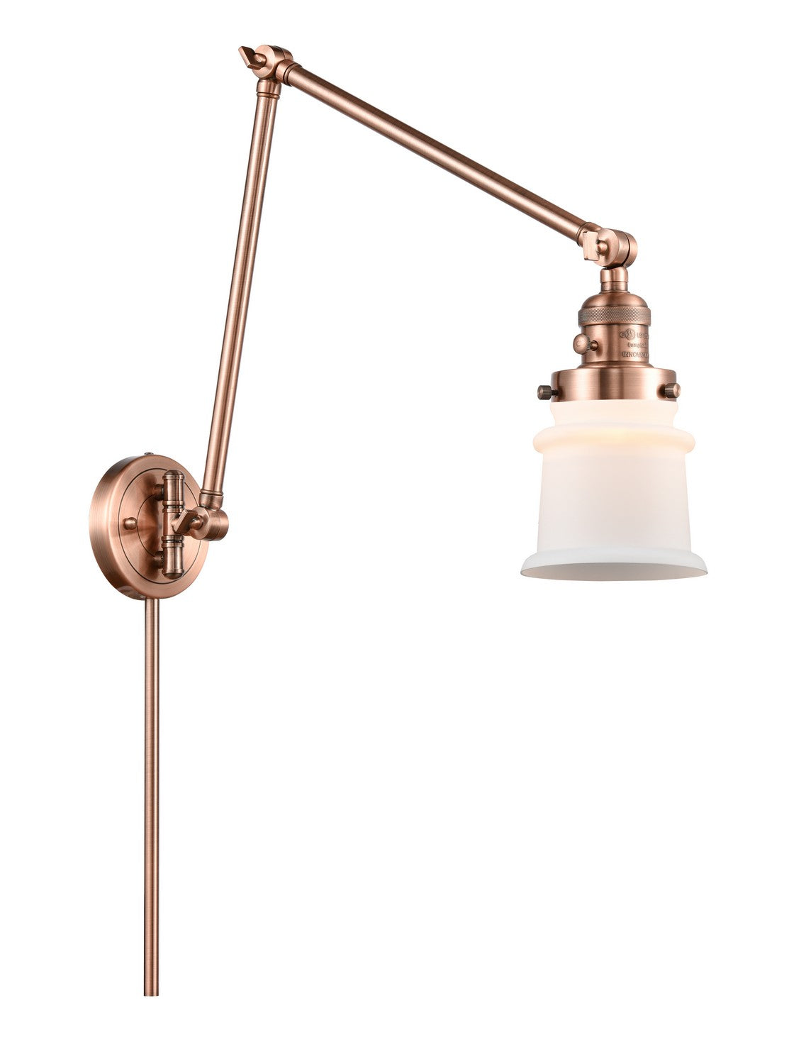 Innovations - 238-AC-G181S - One Light Swing Arm - Franklin Restoration - Antique Copper
