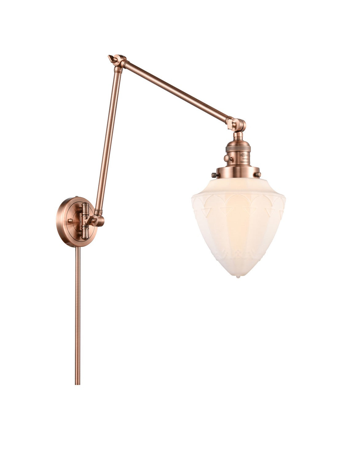 Innovations - 238-AC-G661-7 - One Light Swing Arm - Franklin Restoration - Antique Copper