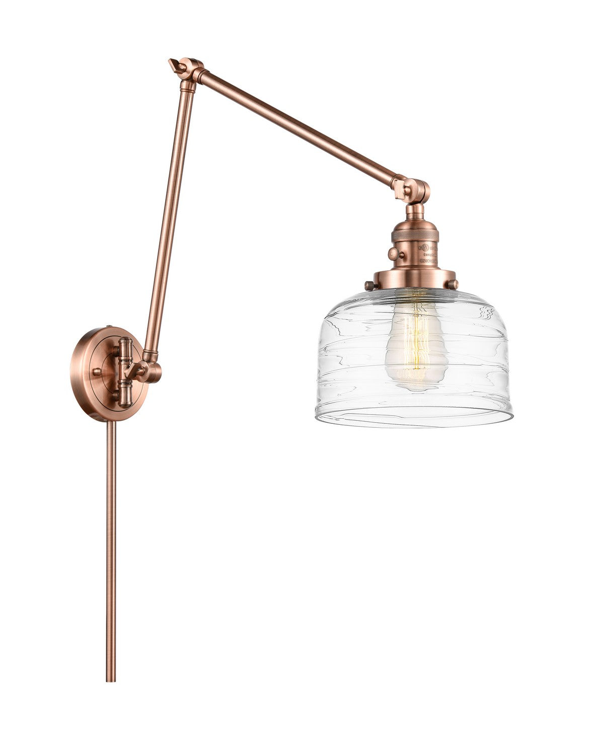 Innovations - 238-AC-G713 - One Light Swing Arm - Franklin Restoration - Antique Copper