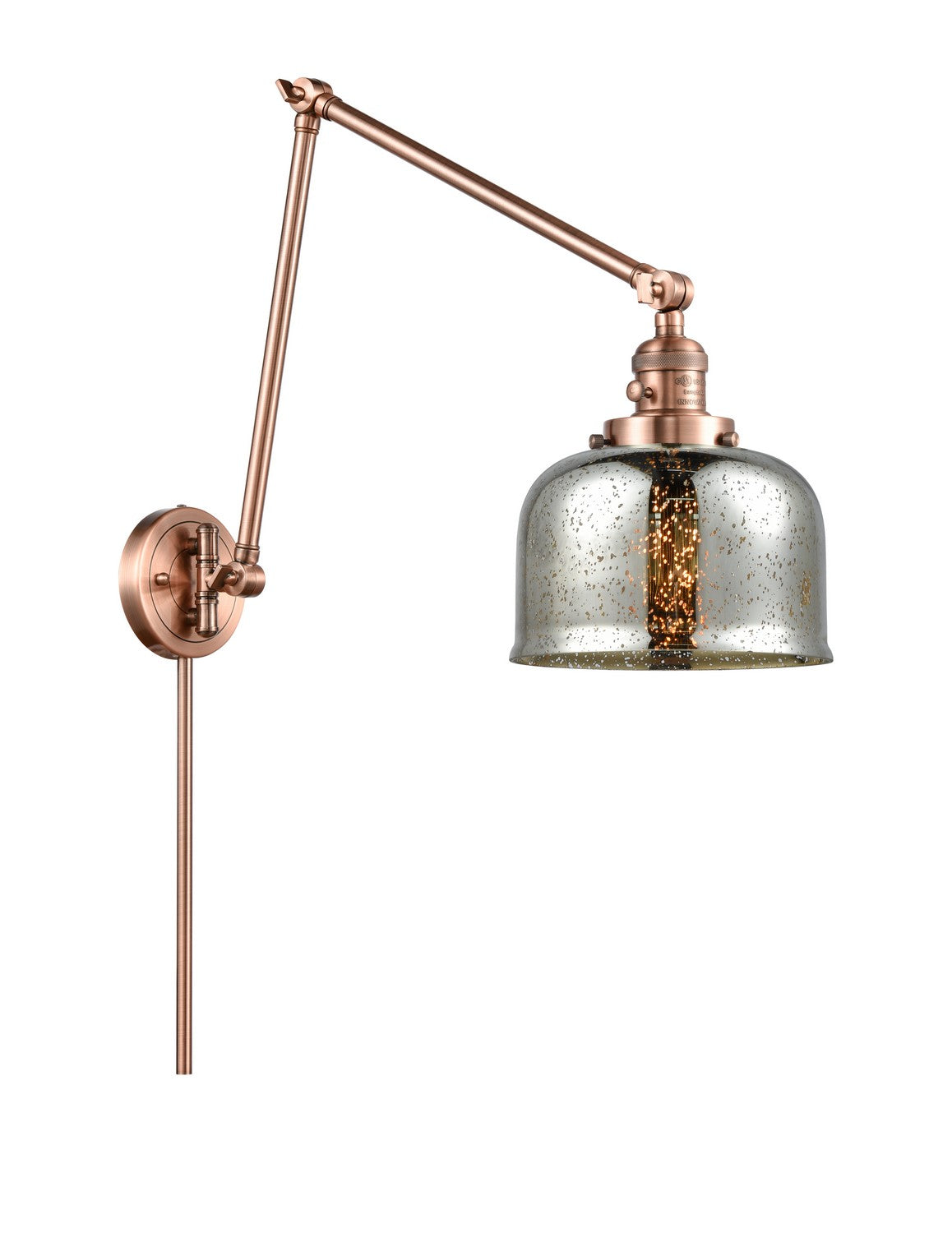Innovations - 238-AC-G78 - One Light Swing Arm - Franklin Restoration - Antique Copper