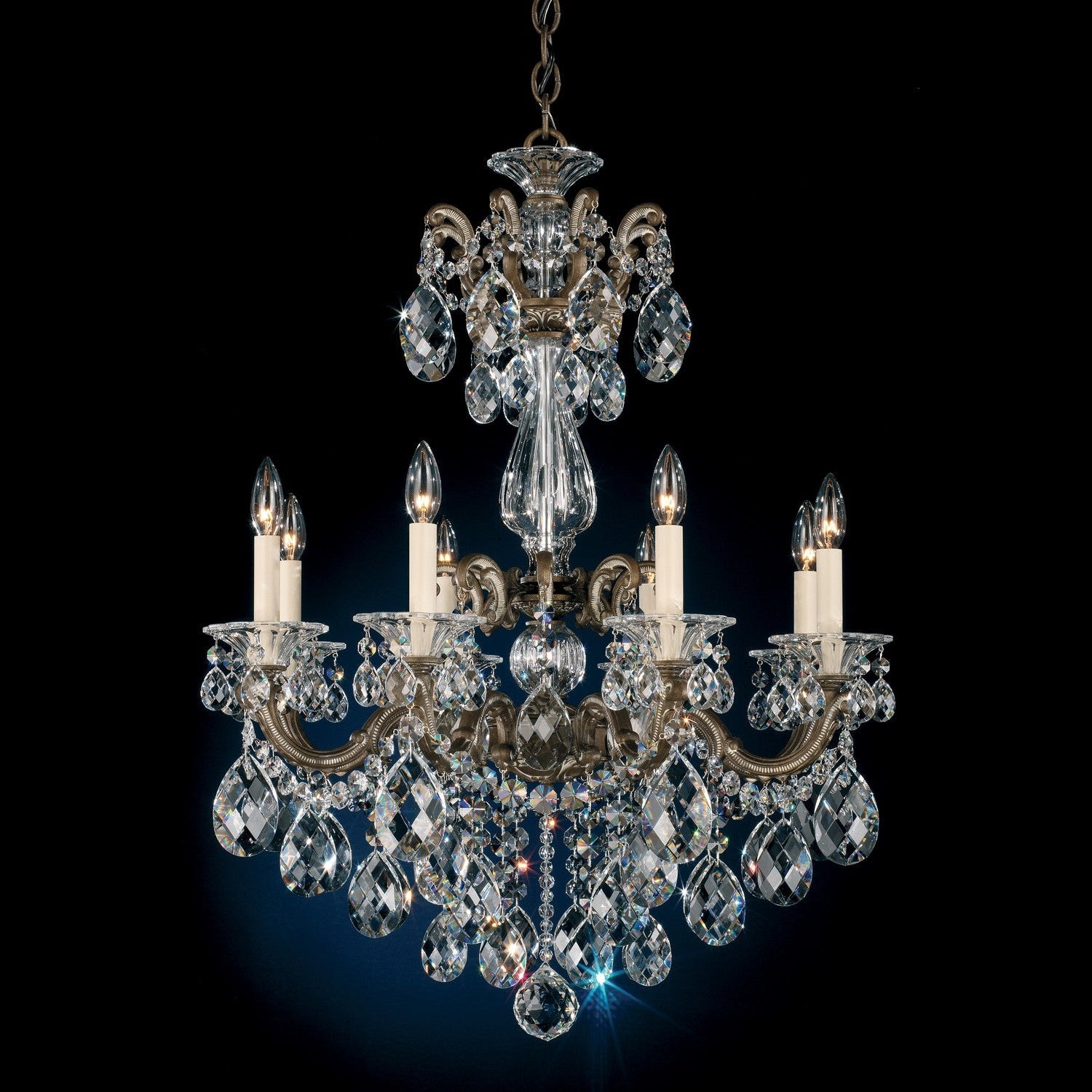 Schonbek - 5007-83 - Eight Light Chandelier - La Scala - Florentine Bronze