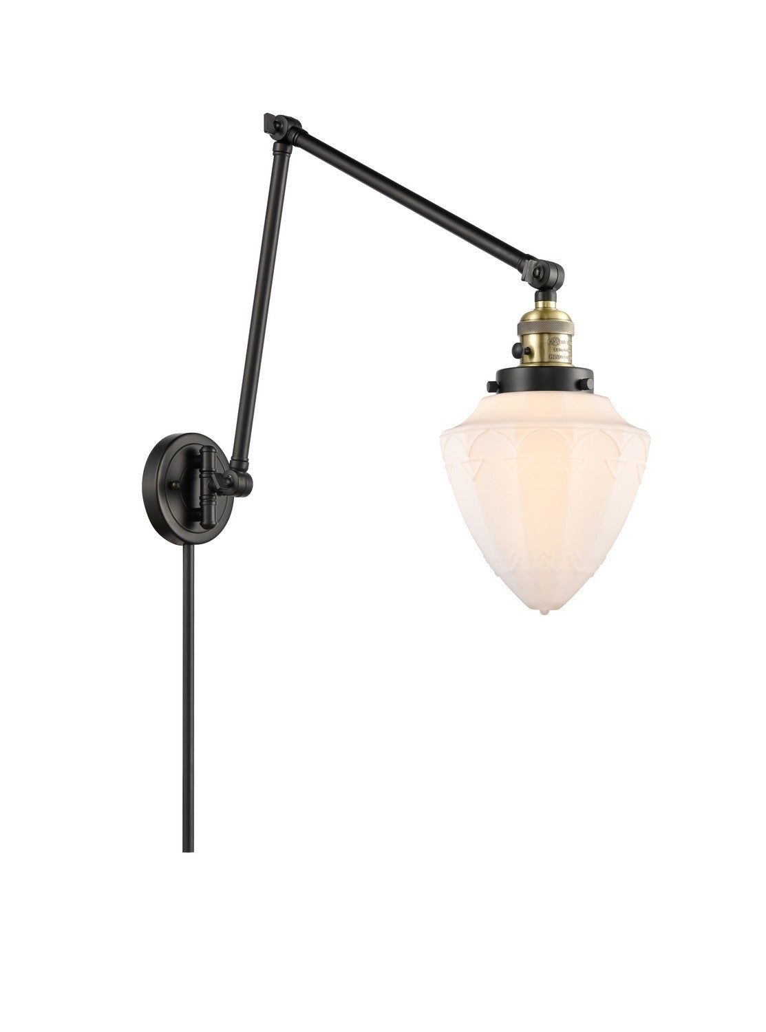 Innovations - 238-BAB-G661-7 - One Light Swing Arm - Franklin Restoration - Black Antique Brass