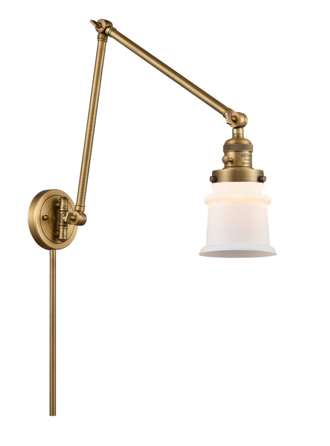 Innovations - 238-BB-G181S - One Light Swing Arm - Franklin Restoration - Brushed Brass