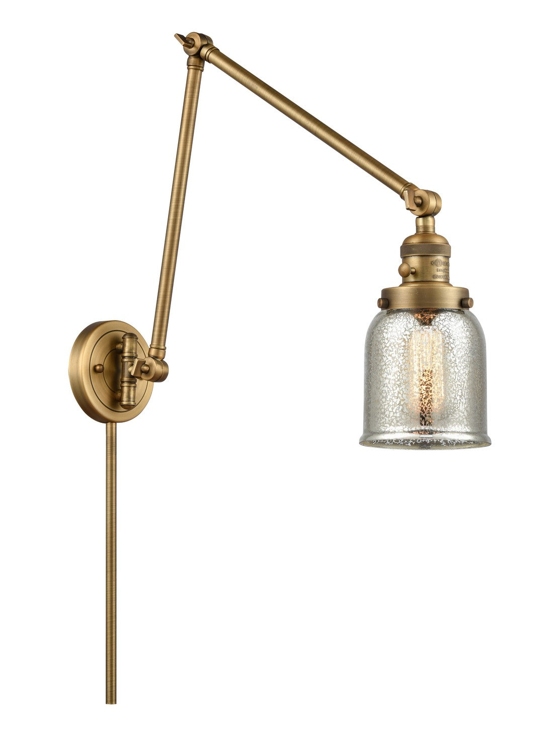 Innovations - 238-BB-G58 - One Light Swing Arm - Franklin Restoration - Brushed Brass