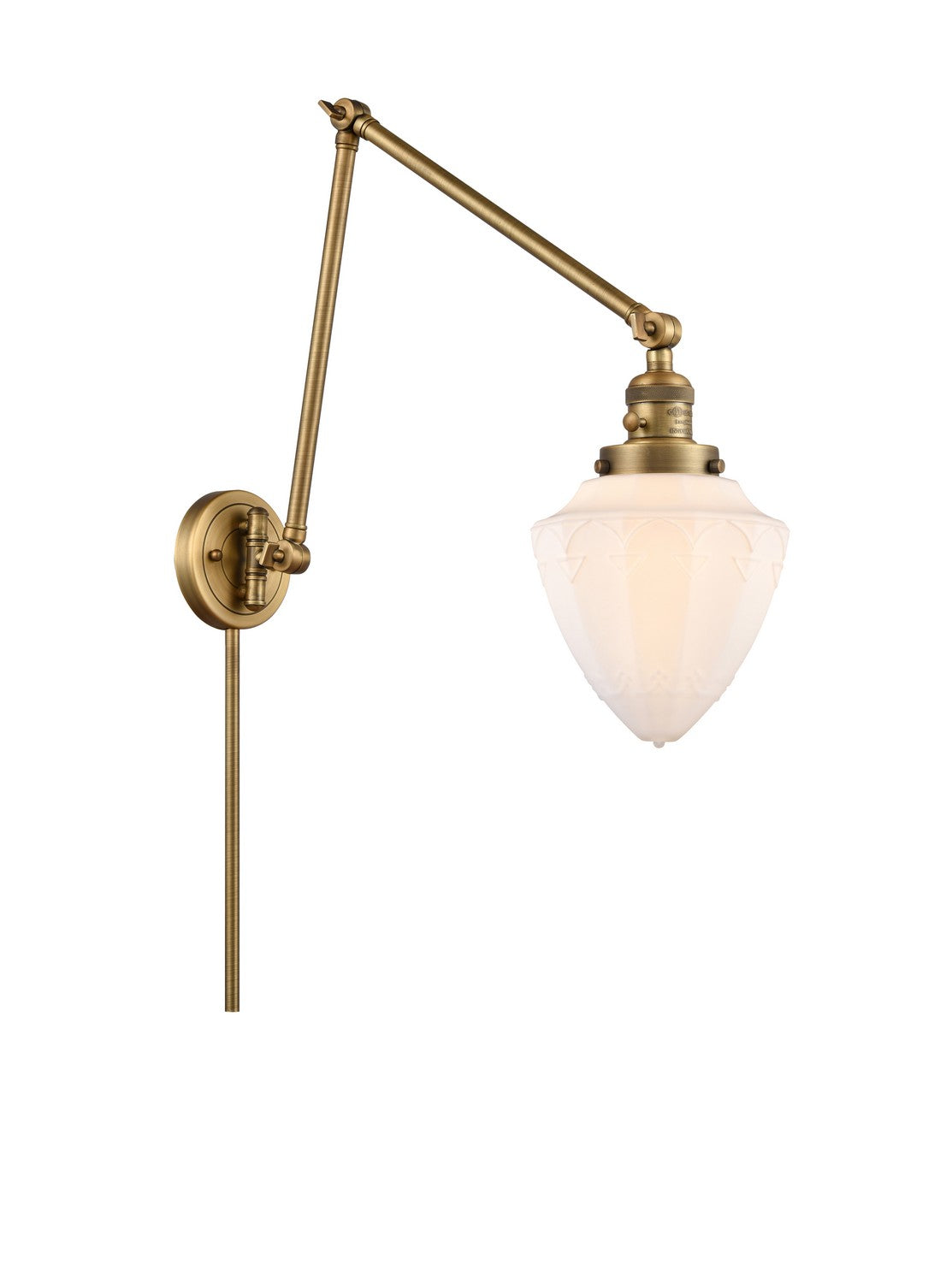Innovations - 238-BB-G661-7 - One Light Swing Arm - Franklin Restoration - Brushed Brass