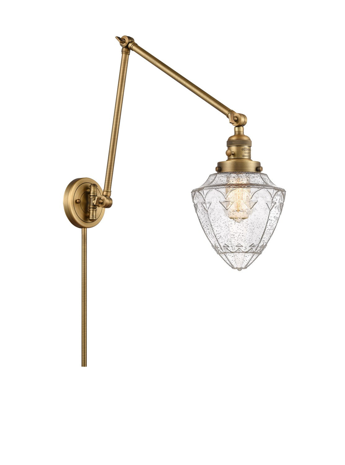 Innovations - 238-BB-G664-7 - One Light Swing Arm - Franklin Restoration - Brushed Brass