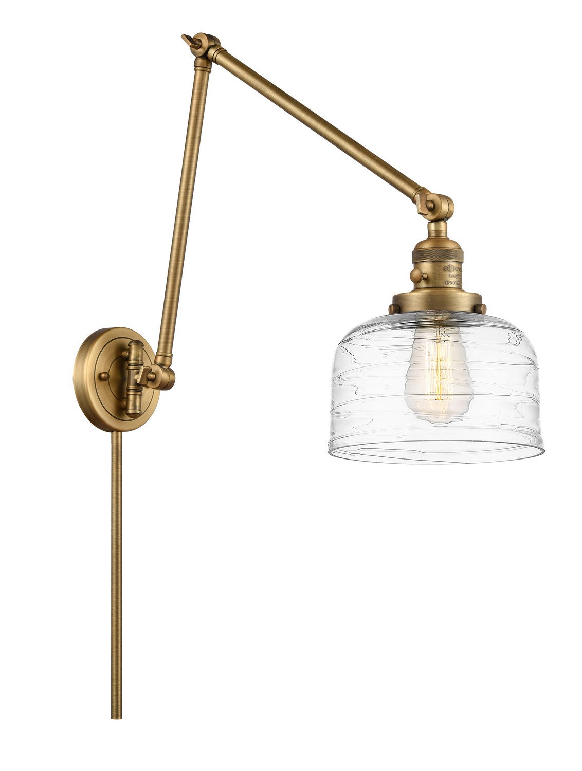 Innovations - 238-BB-G713 - One Light Swing Arm - Franklin Restoration - Brushed Brass