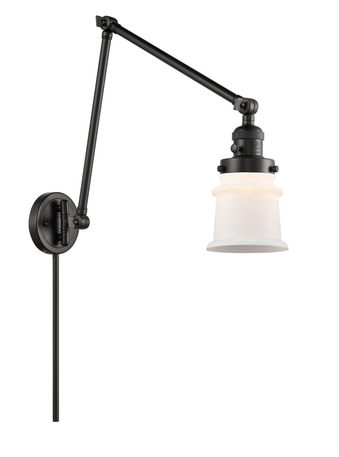 Innovations - 238-BK-G181S - One Light Swing Arm - Franklin Restoration - Matte Black
