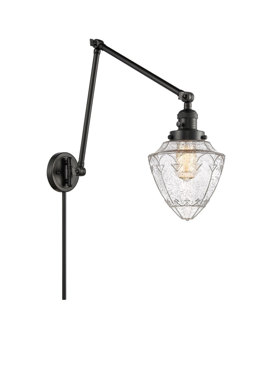 Innovations - 238-BK-G664-7 - One Light Swing Arm - Franklin Restoration - Matte Black