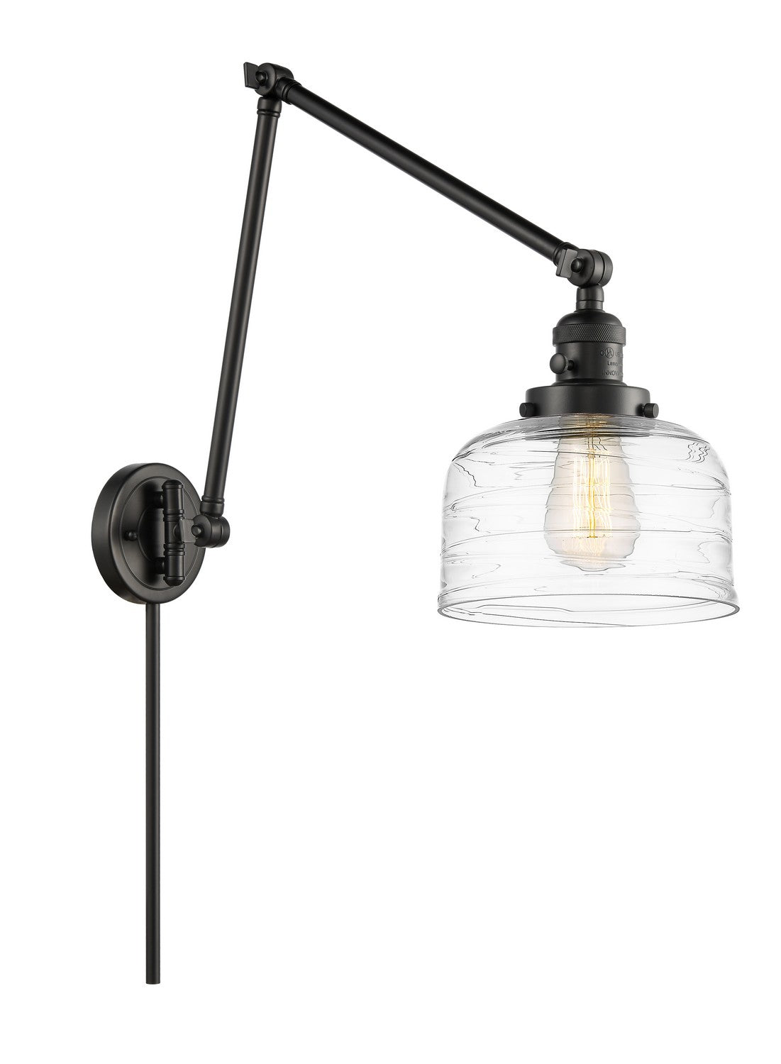 Innovations - 238-BK-G713 - One Light Swing Arm - Franklin Restoration - Matte Black