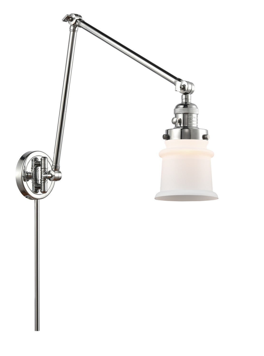 Innovations - 238-PC-G181S - One Light Swing Arm - Franklin Restoration - Polished Chrome
