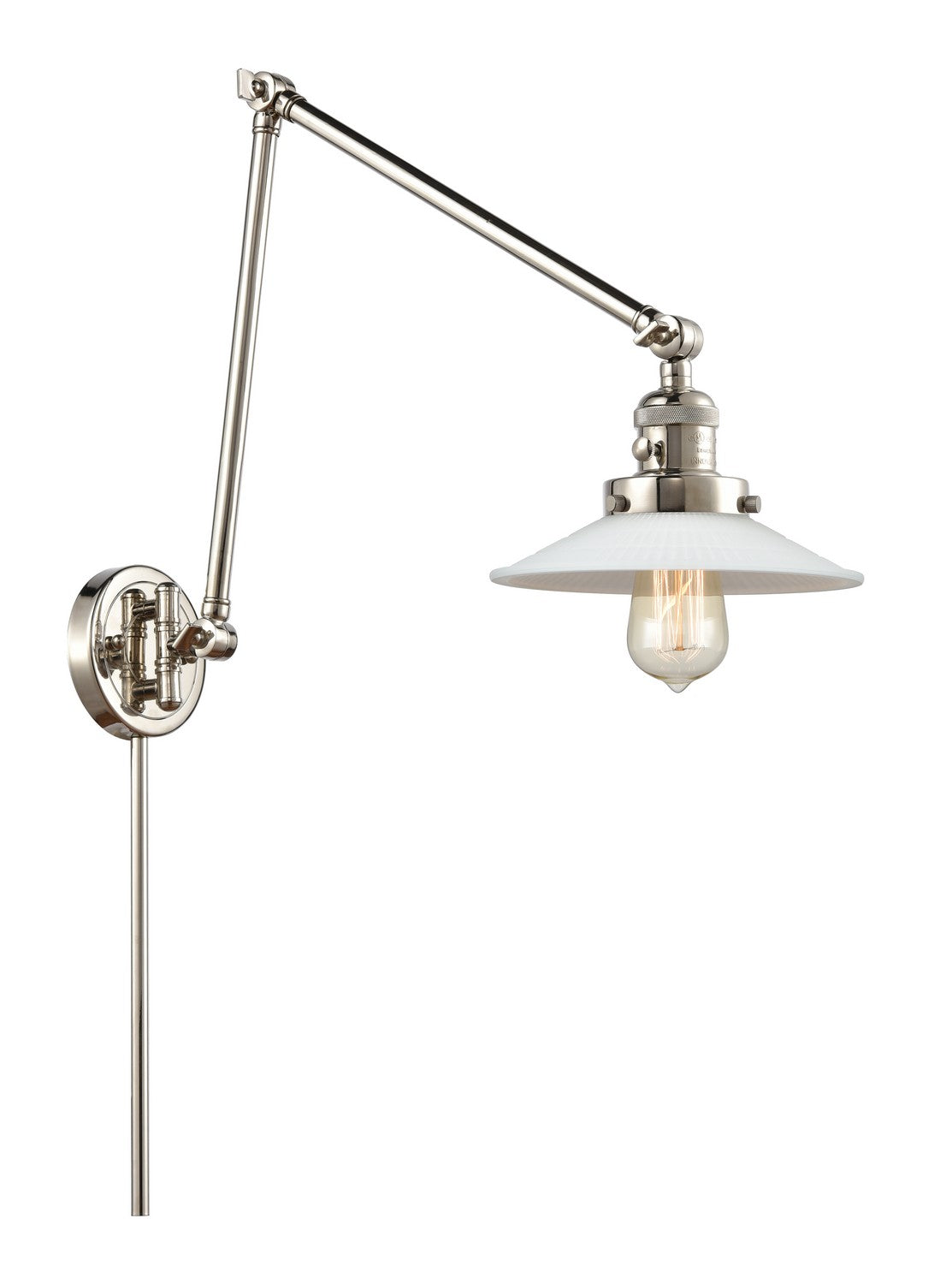 Innovations - 238-PN-G1 - One Light Swing Arm - Franklin Restoration - Polished Nickel