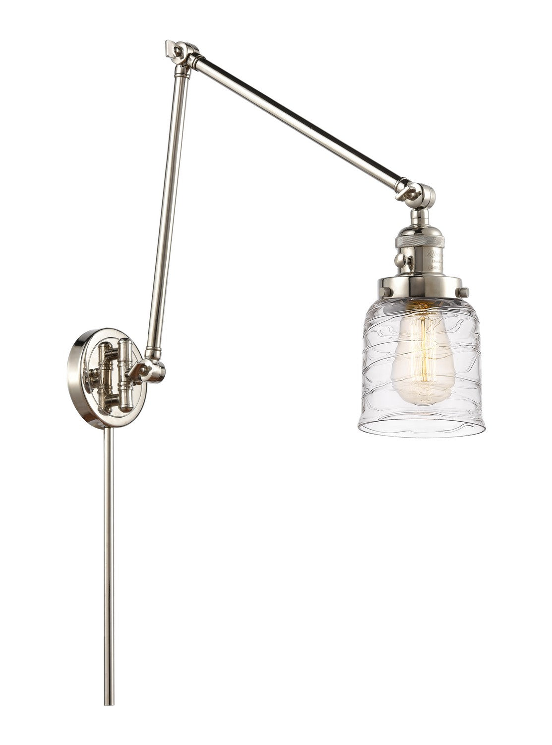 Innovations - 238-PN-G513 - One Light Swing Arm - Franklin Restoration - Polished Nickel